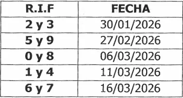 Calendario 2026